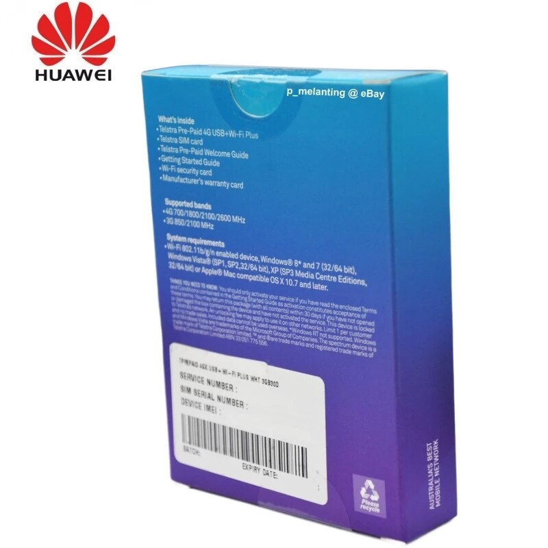Huawei e3372 E3372s-153 Avec CrC9 Antenne 4G LTE CLÉ USB 150Mbps Datacard Avec