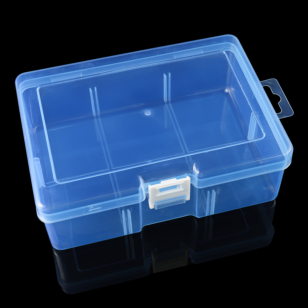 Caja de plástico rectangular transparente, cajas de almacenamiento para accesorios de joyería, artículos pequeños para manualidades de cuentas DIY, 1 Uds.: Blanco