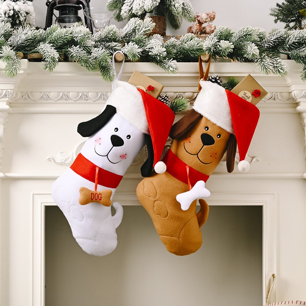 År julestrømpepose jule hundeknogler jule kæledyrsstrømpe slikpose noel natal navidad julepynt