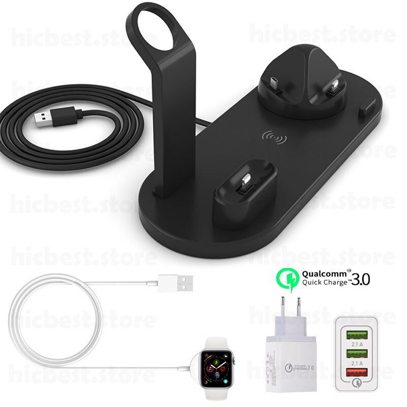 3 w 1 bezprzewodowa ładowarka indukcyjna stojak na iPhone X XS Max XR 8 Airpods Apple Watch 2 w 1 stacja dokująca stacja dokująca 3w1: Option 2