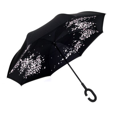 Reverse Umbrellas Folding Double Layer Inverted C Hand Holder Stand Sun Rain Windproof Rolling Over Umbrella For Women: pic13