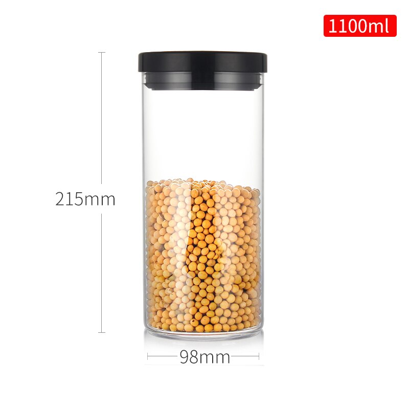 Glazen verzegelde blikken koffiefles verzegelde voedselorganizer tank melkpoeder graan thee bewaarpot keukenbenodigdheden  mx6201109: 1100ml