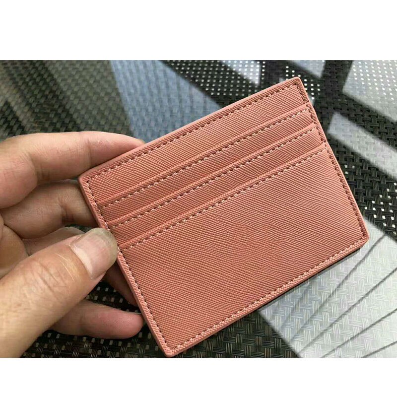 Shining men Wallet Business Card Holder bank cardholder Mini Credit Card Wallet Purse ID Card Holder Men Wallet Small Bus Card: pink