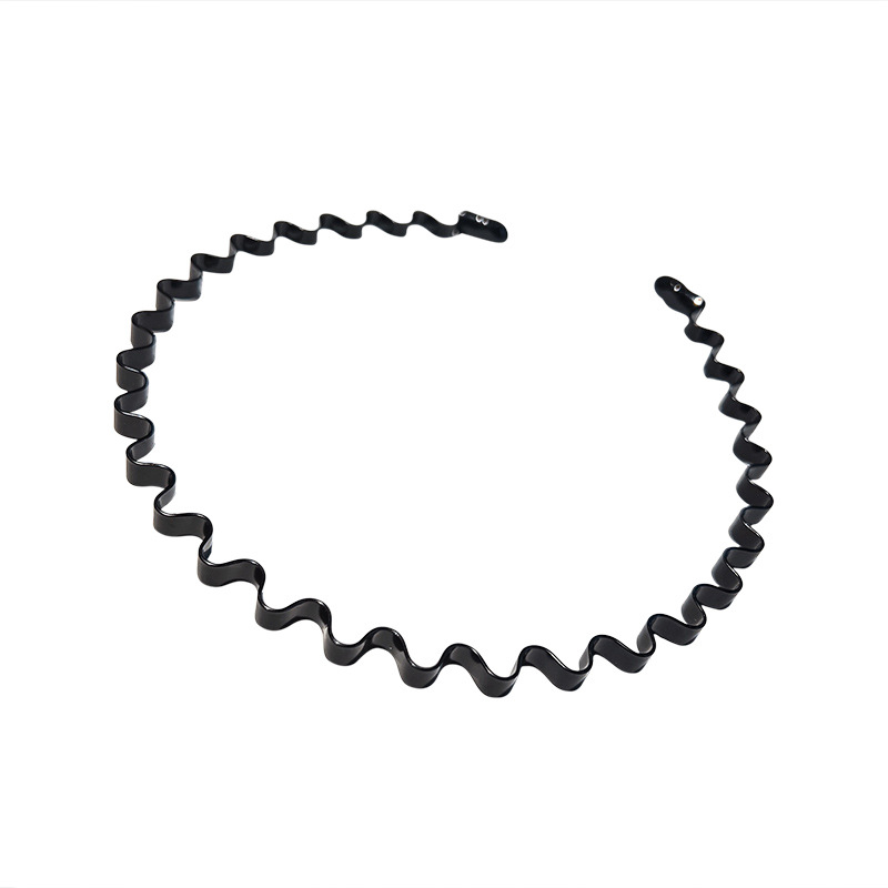 1 st hårband unisex vågformat hårband ansiktstvätt huvudbonad hårring enkelhet halkfri svart metall spiralband: Rosa