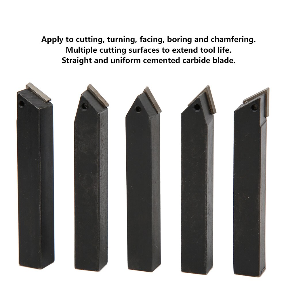 Wood Lathe 5Pcs 3/8in Indexable Turning Tool Set Cemented Carbide Machining Lathes Cutting Facing Tools lathe