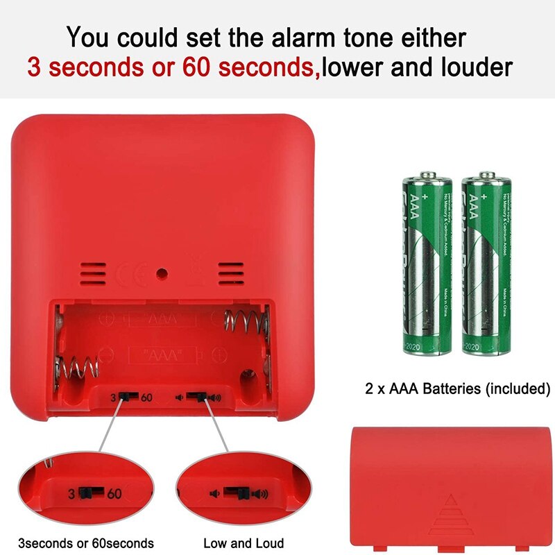 Visual Timer,60 Minute Kids Timer,3 Inch Countdown Timer,Silent Visual Analog Timer For Kids And Adults,Red