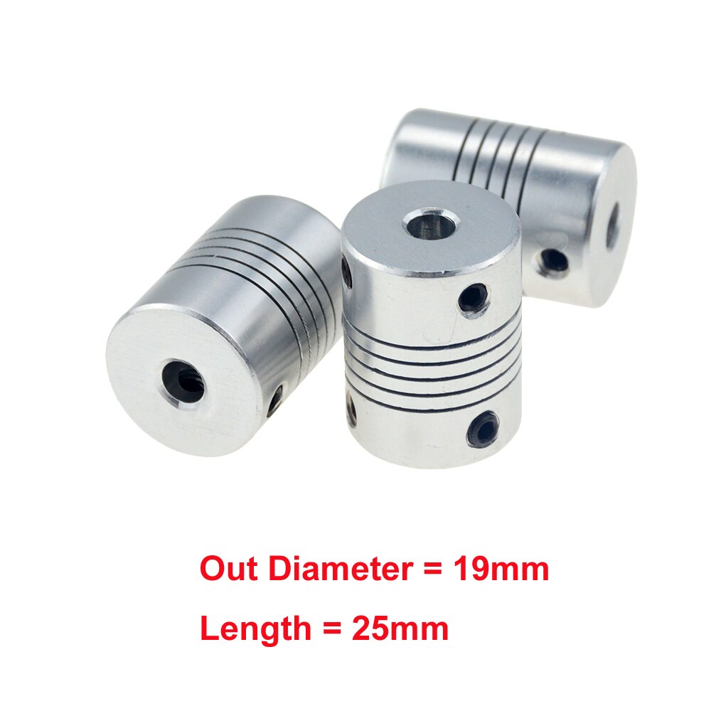 Aluminum Alloy Flexible Coupling For 3D Printer D19L25 Motor Encoder Winding Coupling 3/4/5/6/6.35/8/10mm