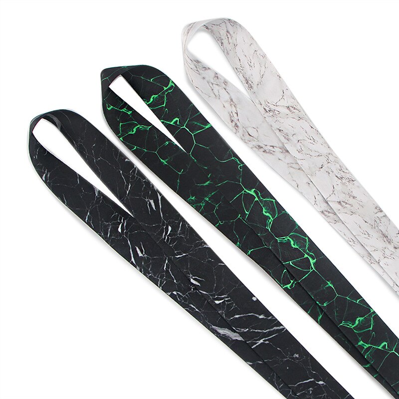 Luxury Marble texture Neck Strap Lanyards ID badge card holder keychain Mobile Phone Strap Ribbon webbing necklace keychain