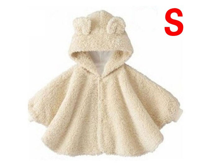 IYEAL Baby Cotton Bear Cloak Baby Winter Cloak Infant Baby Outwear Newborn Baby Shawls Jacket Red Cloak: Beige S