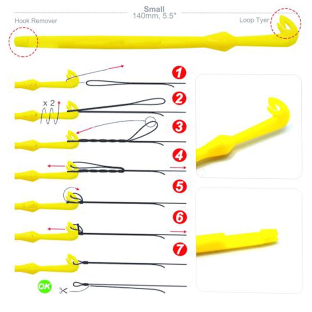 Multifunctional Stainless Steel &amp; Plastic Quick Nail Knot Tying Tool &amp; Loop Tyer Hook Tier for Fly Fishing Tackle
