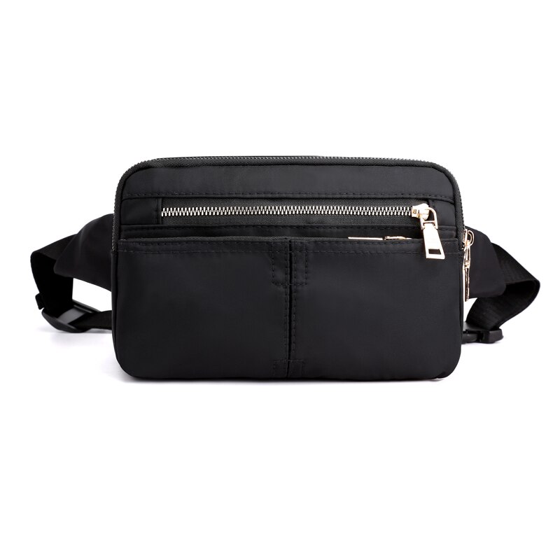 Vento Marea – sac à main de voyage pour femmes, sacoche de poitrine étanche en Nylon, ceinture à bandoulière, grande capacité, Sport,: Black waist bag