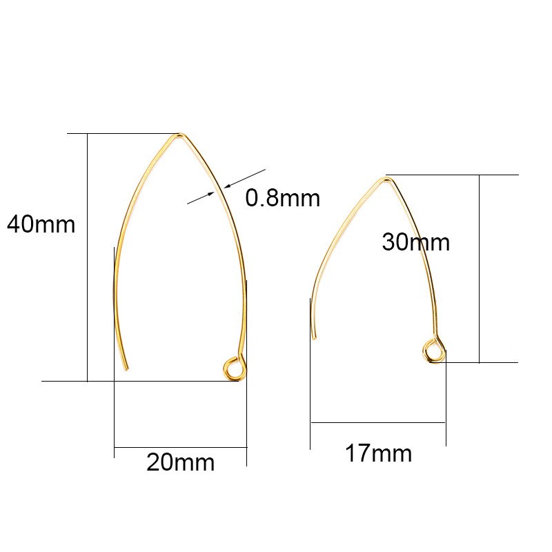 20 unids/lote de ganchos para pendientes en forma de V antialérgicos de acero inoxidable, alambre de cierre para pendientes hipoalergénicos para accesorios de joyería Diy