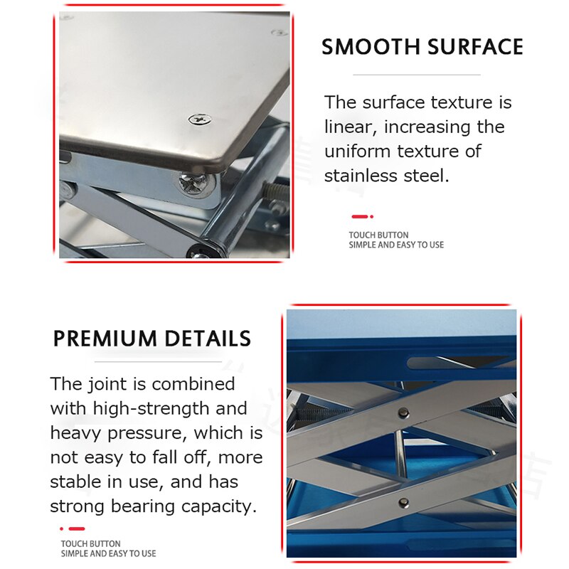 Aluminum Router Lift Table Stainless Steel Lift Table Laboratory Lifting Platform Spirit Level Lift Stand Manual Lift Platform