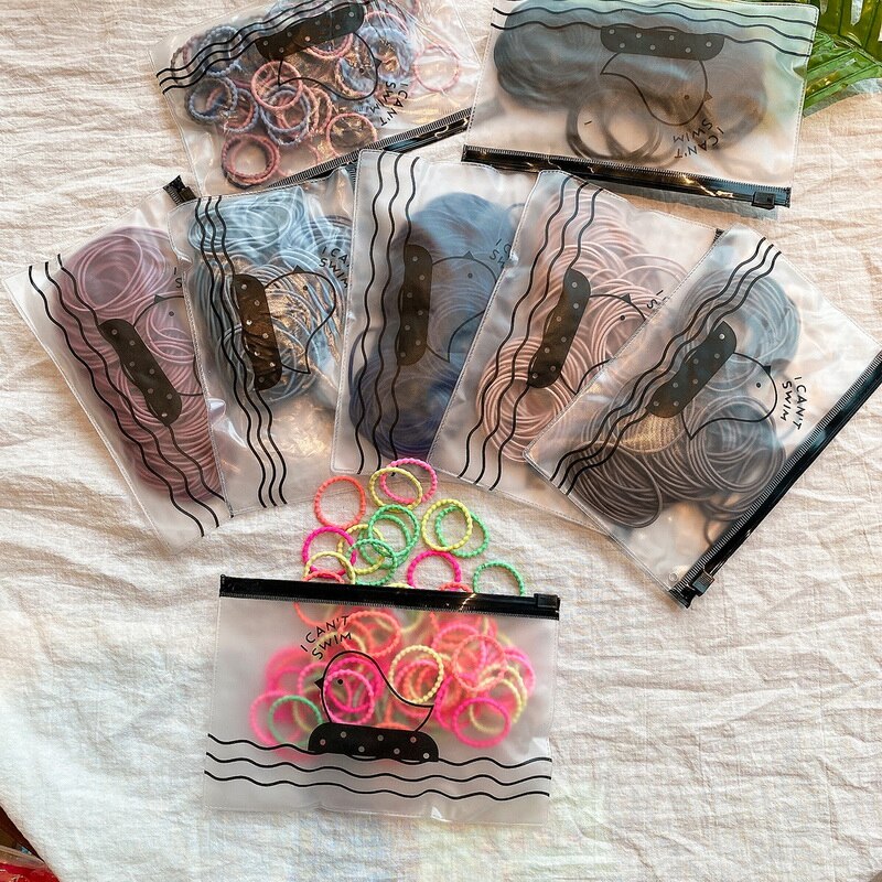 100 pièces/sac fille cheveux anneaux cheveux accessoires queue de cheval en caoutchouc cheveux corde haute élastique cheveux corde Braider tête corde pour les filles