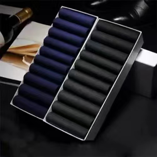 20Pairs/Mannen Zijden Sokken Business Casual Mannen Lange Sokken Zomer Dunne Transparante Ultra-dunne Mannen Sokken: 10Navy 10Black