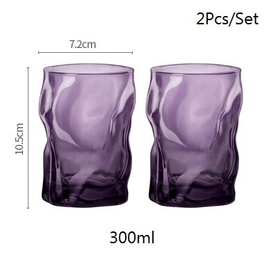 2 Stks/set Wave Multicolor Glas Thuis Bar Party Drink Kopjes Koffie Whisky Xo Bier Melk Cool Thee mok Minnaar: 2