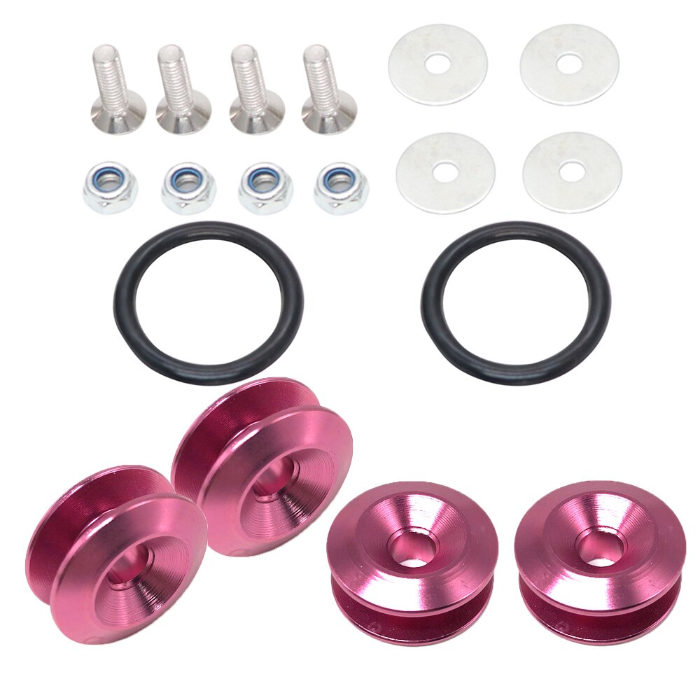 Universal Aluminum Bumper Quick Release Fasteners Fender Washers: Pink