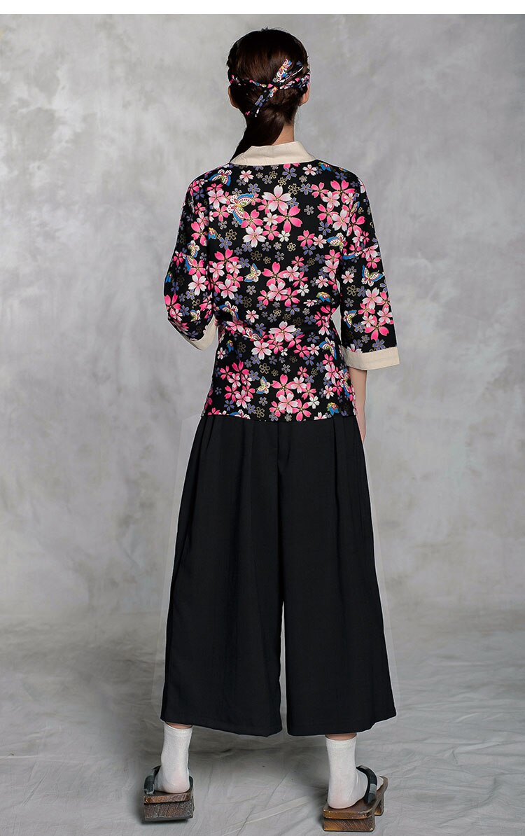 Cherry blossoms Japanese cuisine Men Sushi chef uniform Woman Restaurant work clothes