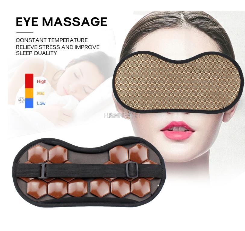 Marlene Germanium Jade Eye Oogbescherming Shading Slaap Oog Massager: Bruin