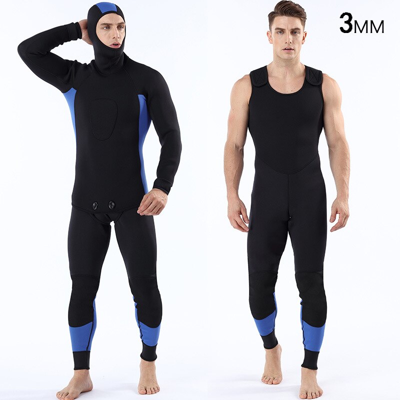 3mm Two-piece Set Men&#39;s Neoprene Wetsuit Diving Suit Outdoor Warm Waterproof Diving Suit Surfing Suit for Men