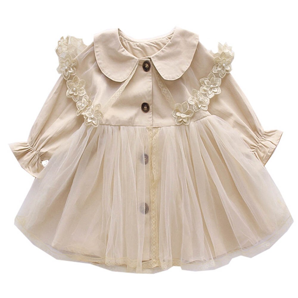 Kids Jassen Lente Herfst Mode Meisje Baby Lange Jas Mesh Kant Prinses Jurk Windjack Kinderen Kleding Bovenkleding Jas