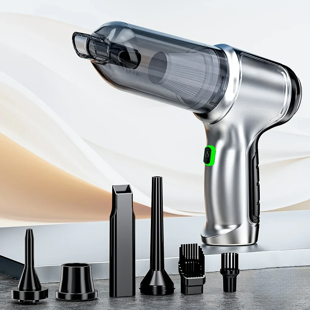 SZUK Auto Vacuüm Cieaner 638000Pa Draadloze Mini Handheld Reinigingsmachine Krachtige Draagbare Blower Stofzuiger voor Auto Thuis Draadloze stofzuiger Mini Handheld stofzuiger Stofzuiger voor auto en huis: green
