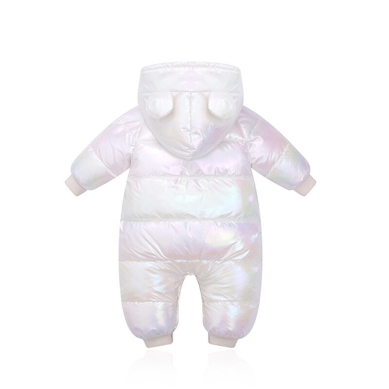 Infant Kid's Jumpsuits Thickened Autumn Winter Kid's Cotton-padded Clothes Shiny Waterproof Baby Romper Boy and Girl Baby Outing