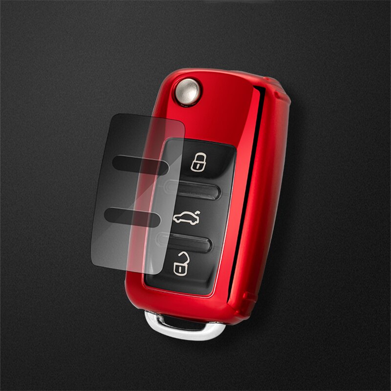 Zachte tpu autosleutelhoes voor vw volkswagen skoda polo tiguan passat jetta  mk5 mk6 t5 kever accessoires sleutelhanger