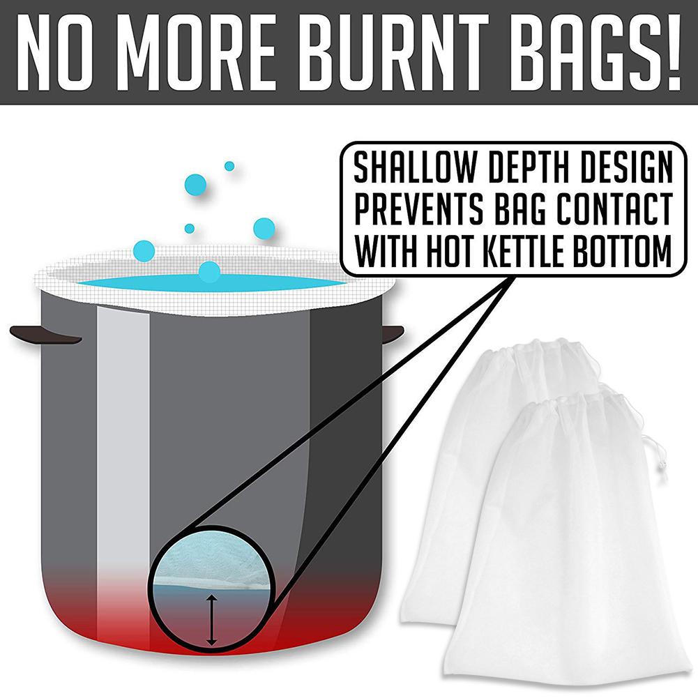 Sac filtrant sac de brassage de bière Extra grand sac à mailles fines accessoires de fabrication de vin réutilisable cordon filtre conteneur outils de cuisson