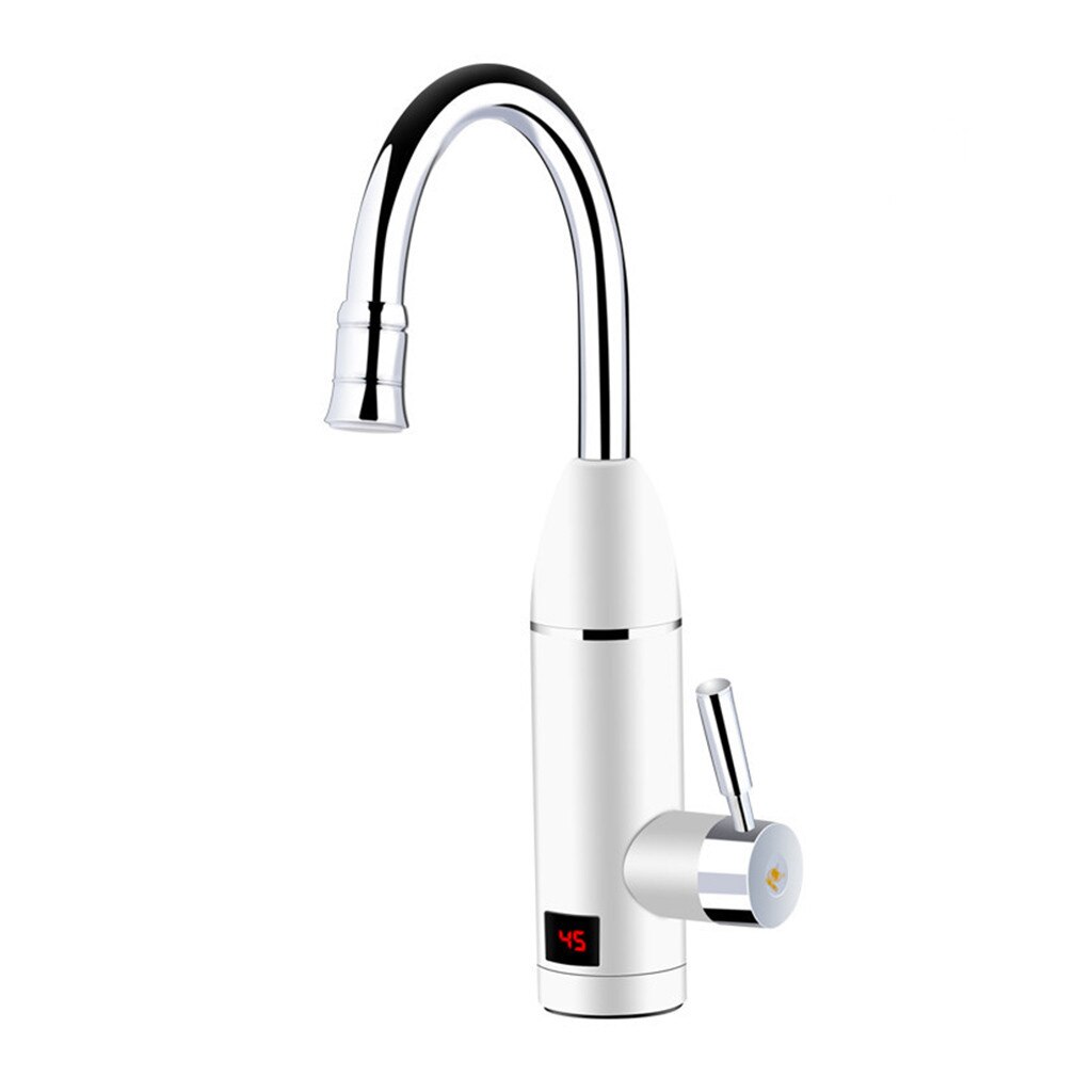360° Rotating Faucet Electric Water Tap Instantaneous Water Heater Sink Fitting LED Temperature Display Stainless Steel Faucets