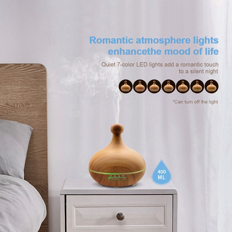 ! 400ML Remote Control Ultrasonic Air Humidifier Essential Oil Diffuser Aroma Lamp Aromatherapy Electric Aroma Diffuser