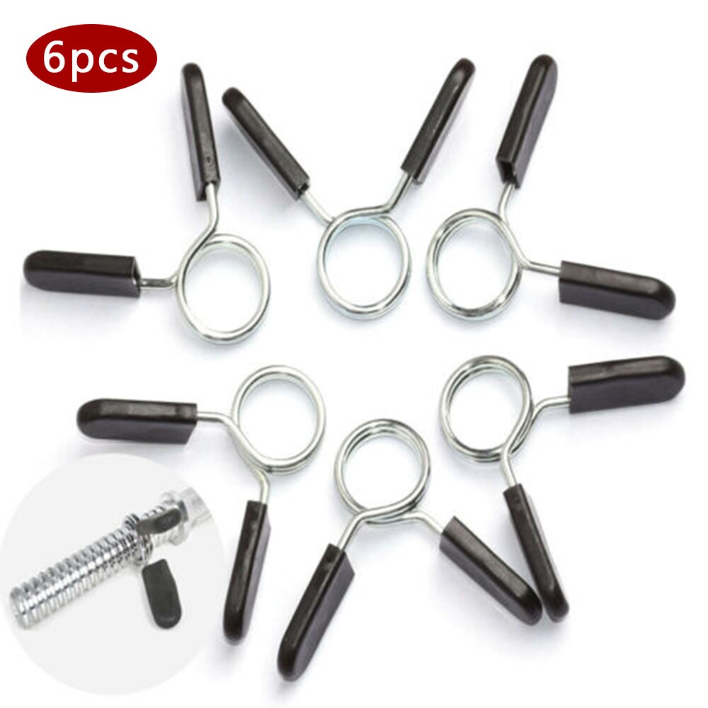 6pc 25mm- hånds finger styrketrening vektstang olympisk vårkrage vekt vektstang stang hull hantel par stålklips