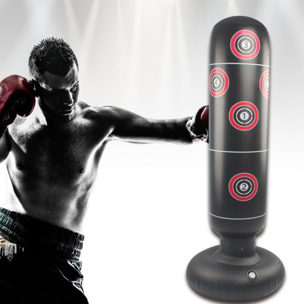 Columna de boxeo inflable Vertical, 1,6 m, para adultos y niños, cilindro de vaso grueso para Fitness, saco de boxeo de descompresión, columna de soplado