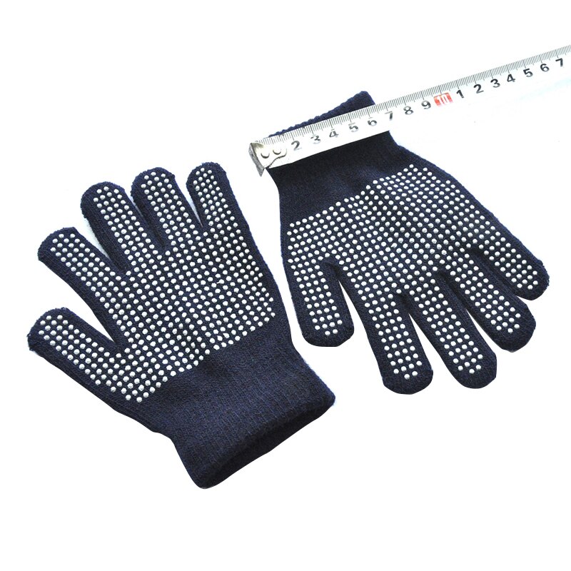 Guanti antiscivolo caldi invernali per bambini particelle di punti per 3-7 anni guanti da equitazione per bambini e ragazze guanti in maglia tinta unita