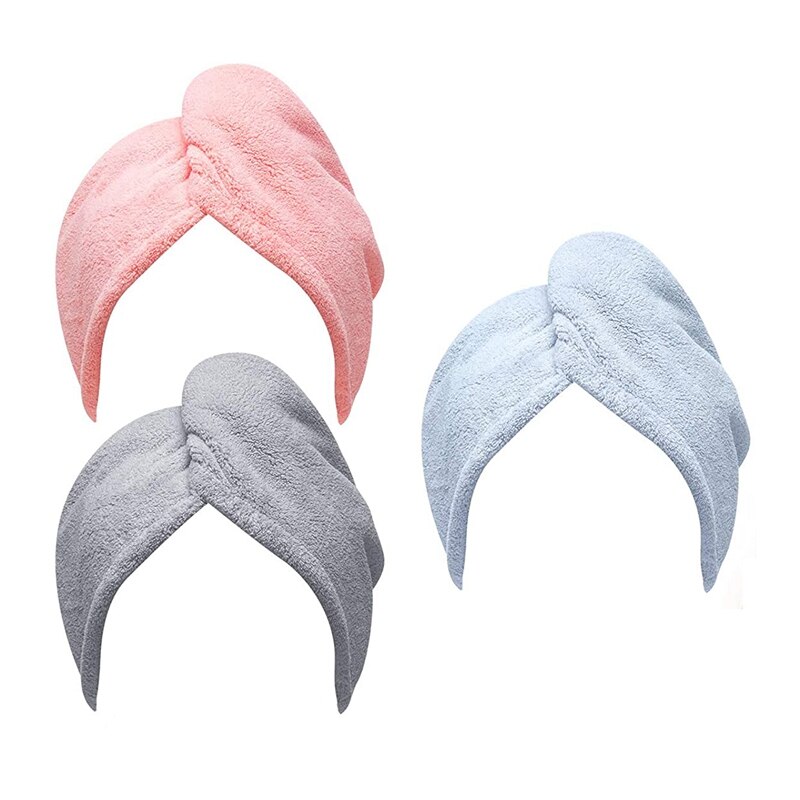 3 Pcs Microfiber Haar Handdoek, Haar Handdoek, microfiber Handdoek Twist Haar Handdoeken Haar Tulbanden Voor Nat Haar Drogen Haar Handdoeken: Default Title