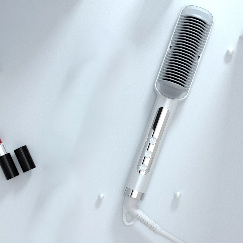 Anion Straight Hair Comb Straight Volume Dual-use Multifunctional Straightener Electric Comb Hair StylingTools: white