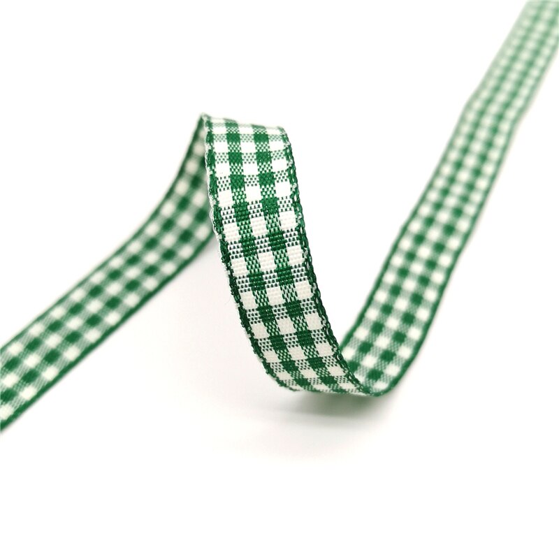 Cintas a cuadros de celosía de 10mm y 25mm, lazo para envolver , accesorios de bricolaje hechos a mano de poliéster, 5 yardas/lote