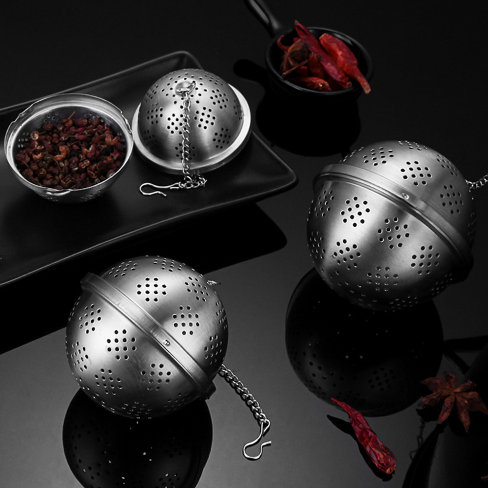 1pc Ball Tea Infuser Mesh Filter Silver Stainless Steel Ball teakettles Strainer Tea filter Locking Home Kitchen Tools S/M/L