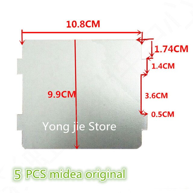 5pcs Spare parts for microwave ovens mica microwave 9.9*10.8cm mica sheets for Midea magnetron cap midea microwave