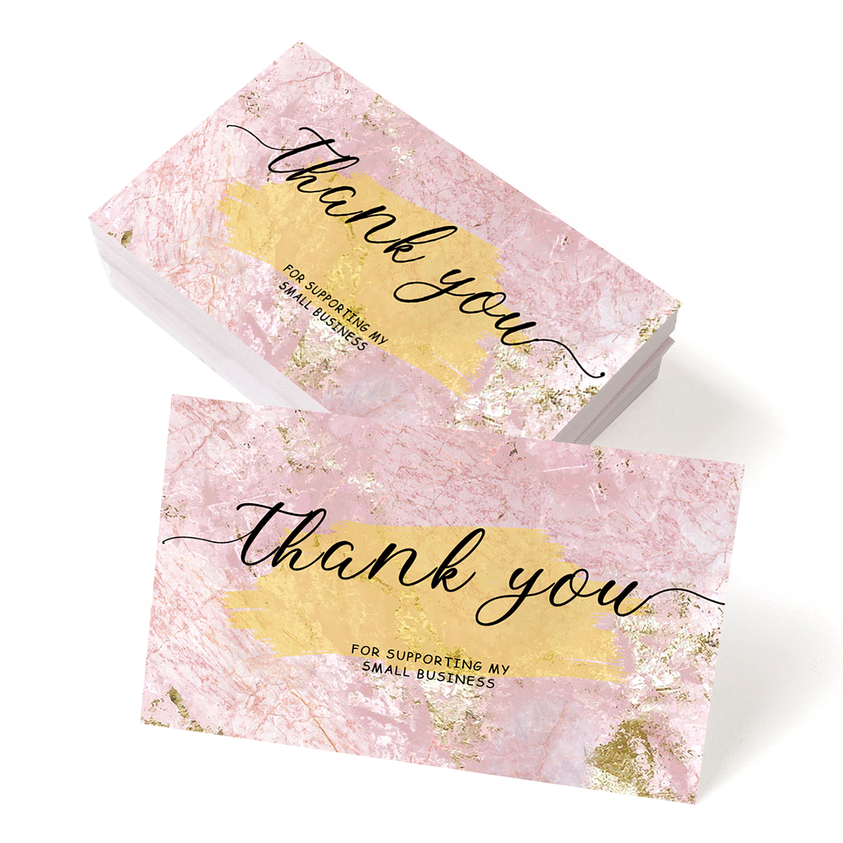 50pcs Thank You Card for Supporting My Small Business Cardstock Thank You Cards for Packaging Party Wedding Invitation Card: Yellow