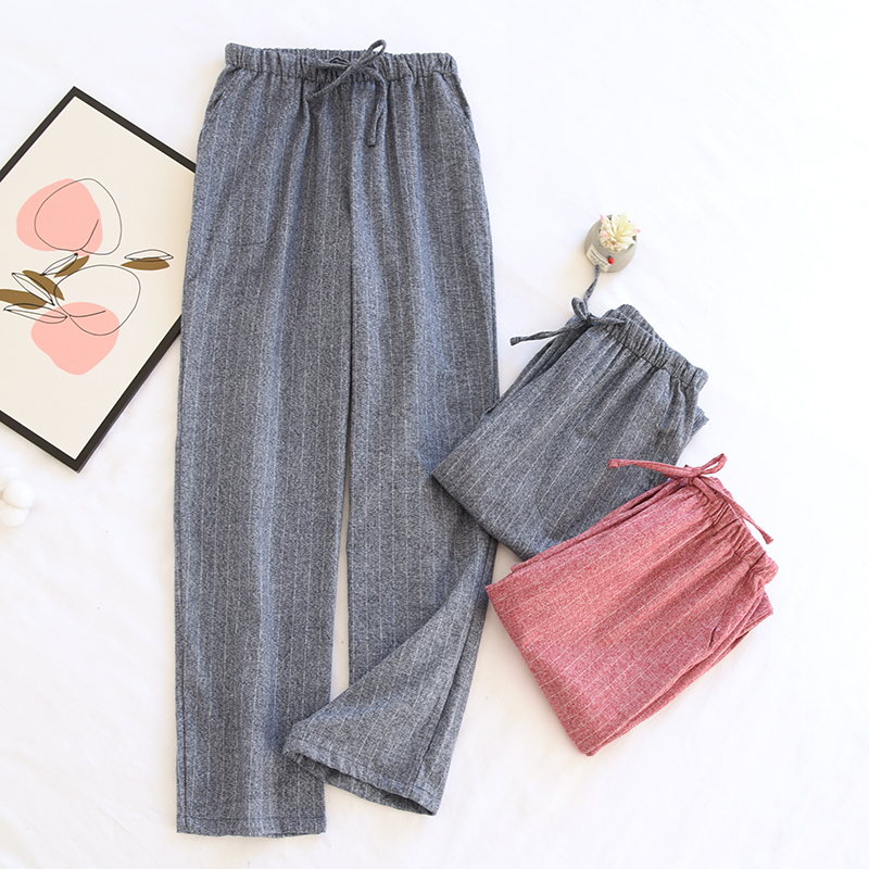 Spring Cotton Couple Home Clothes Homewear Female Pajama Pants Plus Size Men Sleep Bottom Lounge Trouser Male Pantalon Mujer