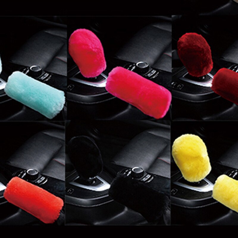 Zimowe pluszowe futro samochodowy hamulec ręczny pokrywa gałka zmiany biegów pokrowiec robić citroena c-quatre c-triomphe Picassa C1 C2 C3 C4 C4L C5 Elizejskie/ds-seri