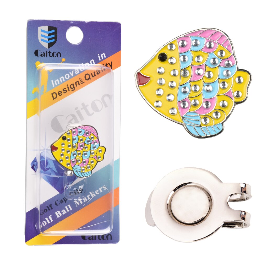 1Pcs Golf Ball Mark+Golf Hat Clip Magnetic Alloy marker golf accessories Golf Cap Clips Golf Training Aids: 12