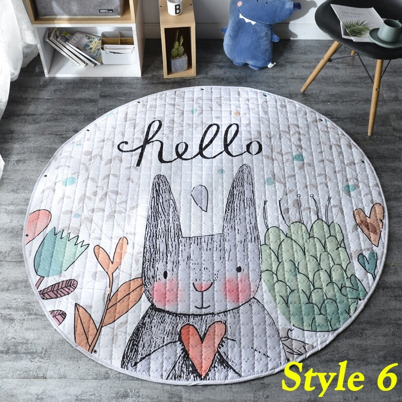 150CM Animal ours renard Lion dessin animé motif bébé jouer tapis antidérapant ramper tapis couverture enfants jouets sac de rangement accessoires Photo: style 6