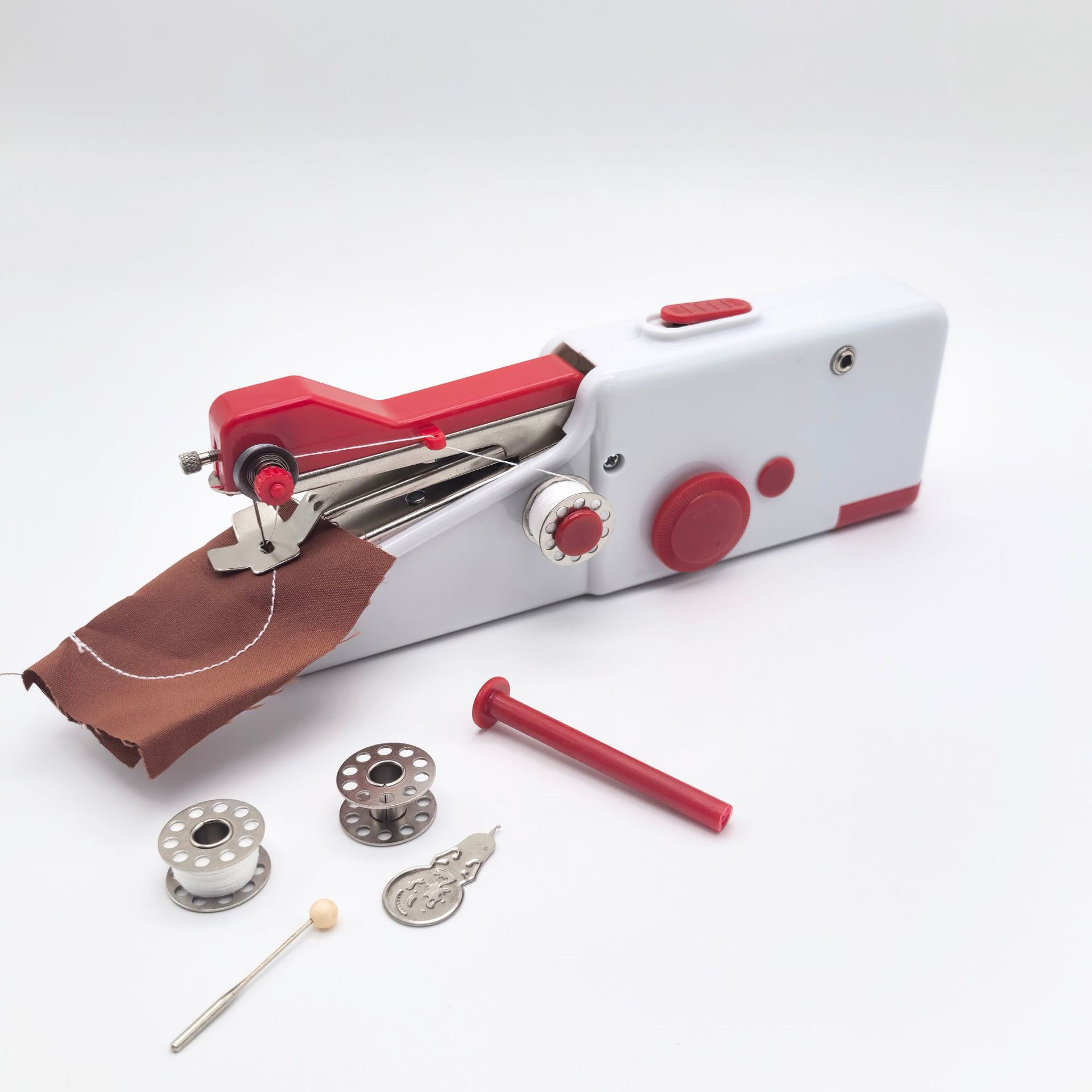 Håndholdt bærbar symaskin / mini elektrisk symaskin / lommesymaskin, egnet for sying, reparasjon og produksjon: Oransje