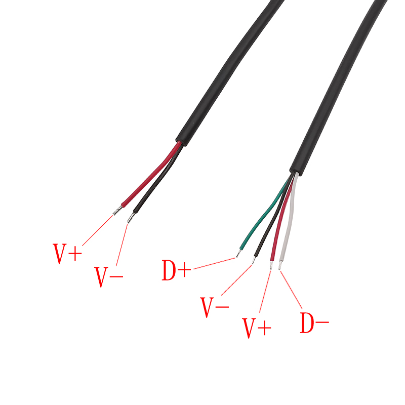 Micro USB Male Female Socket Power Supply Cable 2 / 4 Pin Wire Micro USB Plugs Jacks DIY Charging Data Cord Extension Connector