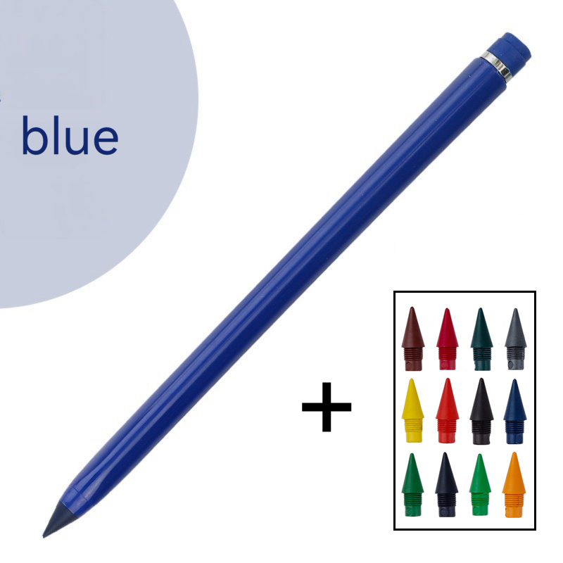 24/13pcs Unlimited Writing Color Pencil With refill set No Ink Novelty Eternal Pencils Pen Art Color Painting School Supplies: WHITE