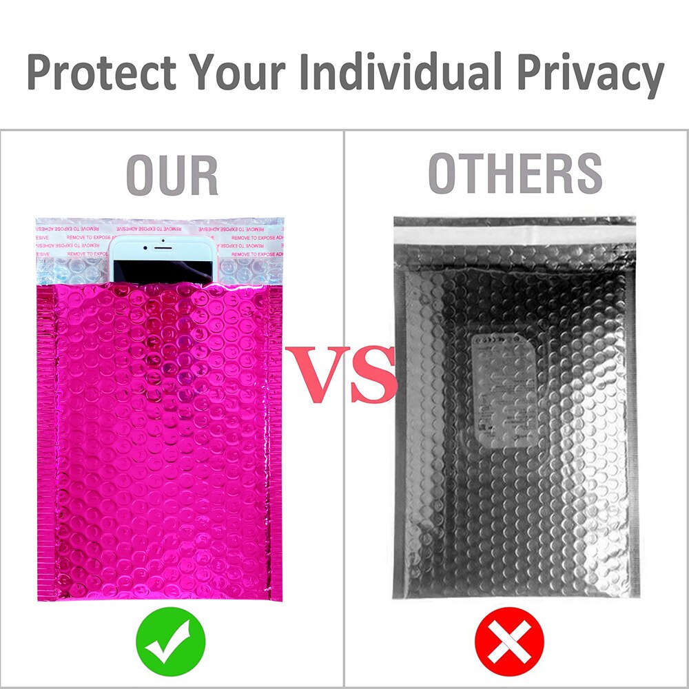 10pcs Rose Pink Foil Bubble Bags Metallic Bubble Mailers Aluminized Postal Bags Wedding Packaging Padded Envelopes