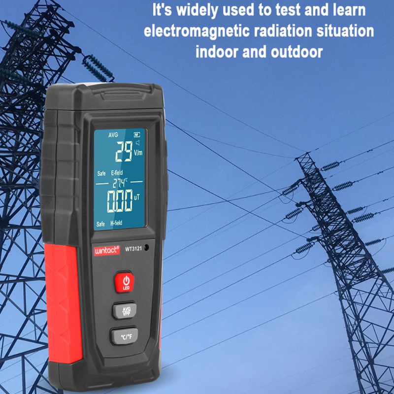 Wt3121 håndholdt emf meter elektromagnetisk stråling tester elektrisk felt elektron magnetfelt dosimeter detektor