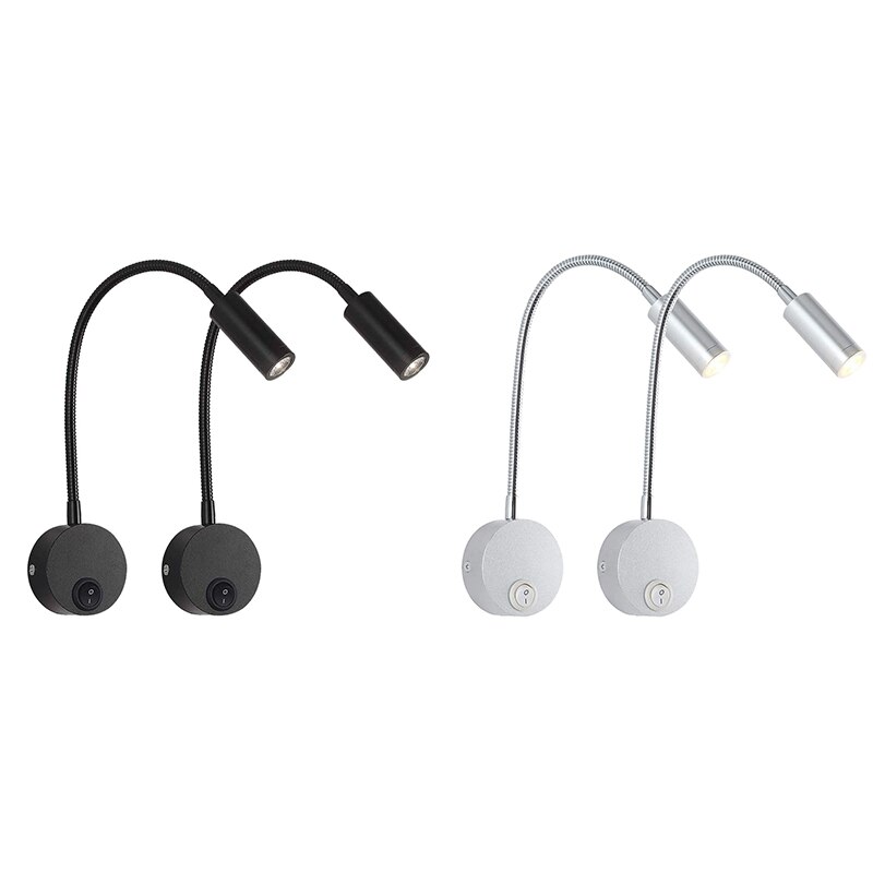 2PCS DC 12V Reading Light with USB Charging Port, RV Interior Lights, Flexible LED Light Fixtures